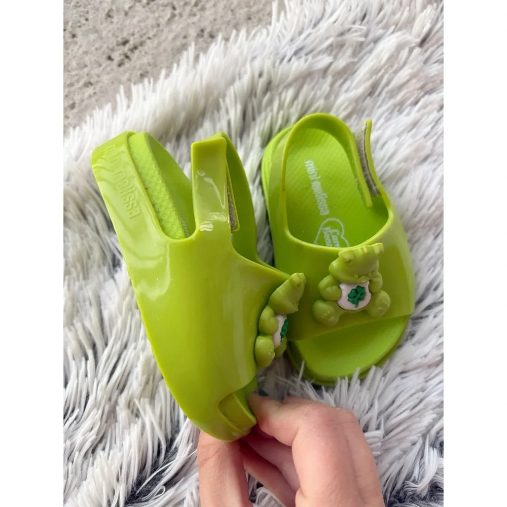 Mini Melissa Green Carebear Collab‎ Jelly Sandals Girls